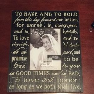 Wedding vows wood frame
